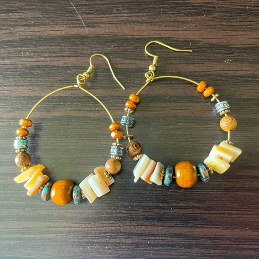 🆕 Boho Beaded Hoop Earrings